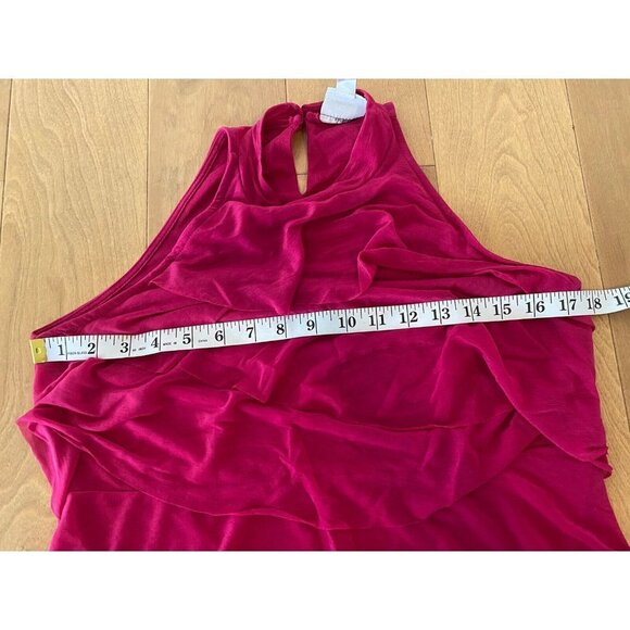 3/$15 SALE - Women’s Worthington Sleeveless Ruffle Top PM Fuchsia Pink - Picture 5 of 8
